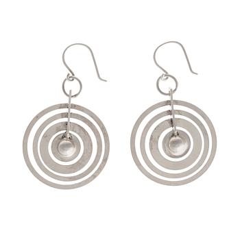 Tapio Wirkkala, EARRINGS, sterling silver, "Silvermoon" N. Westerback 1972.