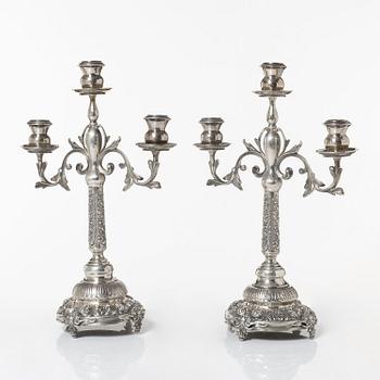 Kandelabrar, ett par, silver, 1900-tal.