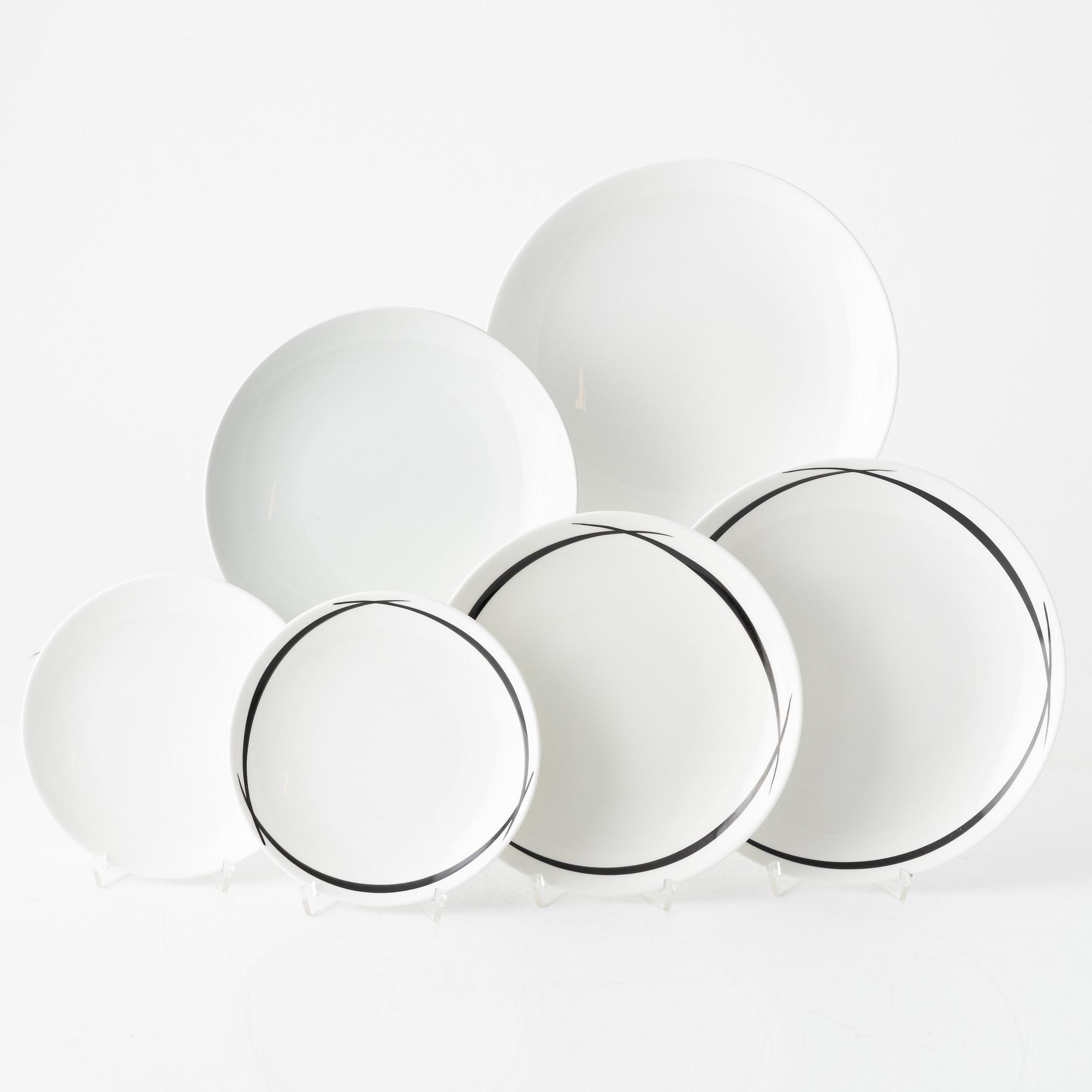 Stig Lindberg, servis, 30 delar, benporslin, "Pencil", Gustvsberg.