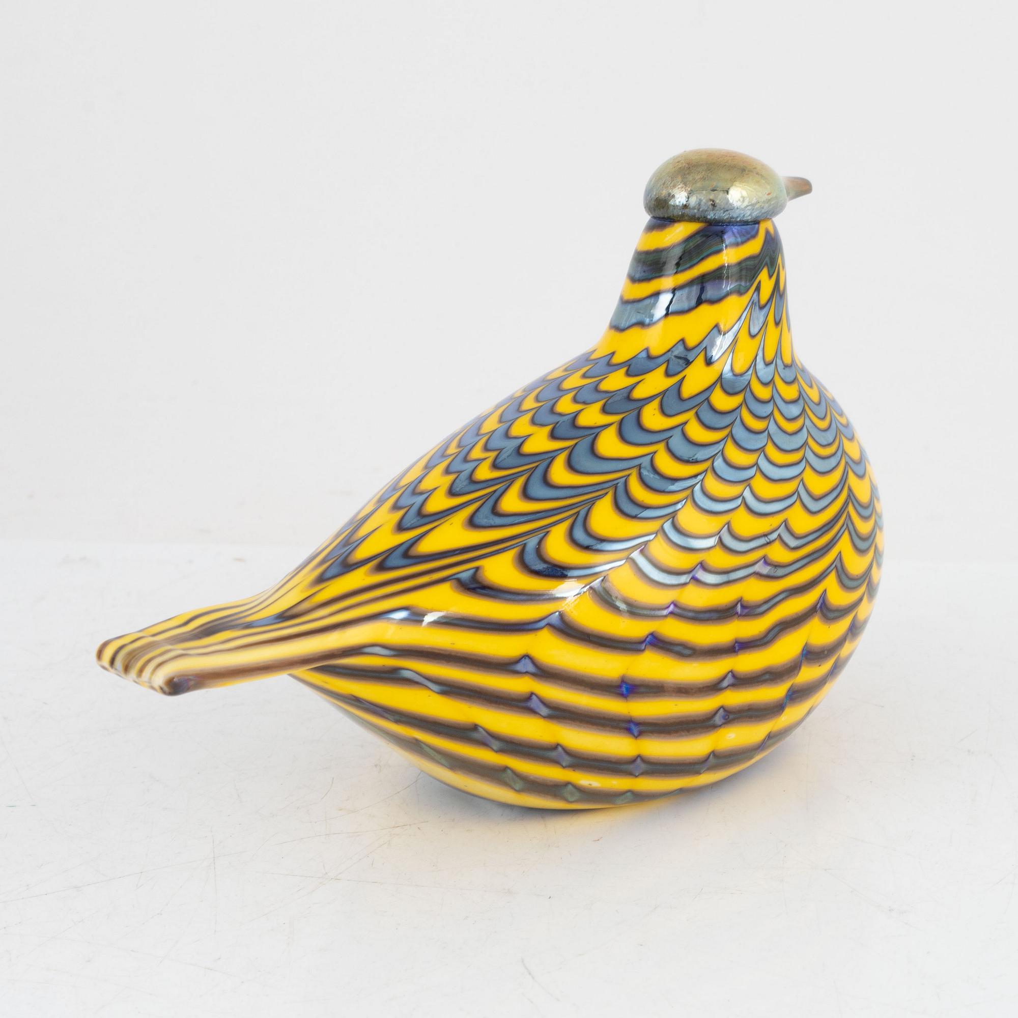 工芸品 Oiva Toikka Bird JUHLAKUKKO ROOSTER1997 Rooster Blue Birds by Toikka 25 Years Anniversary Bird