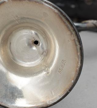 LJUSSTAKE, sterlingsilver, Menorah, 1900-tal. Vikt ca 43g.