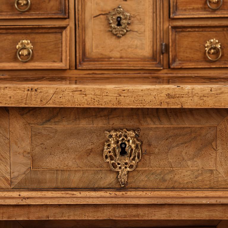 A Swedish Baroque 'knee-hole' writing desk, first part of the 18th century.