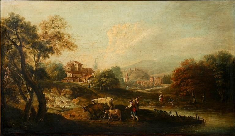 FRANCESCO ZUCCARELLI, hans art, olja på duk, bär sign.