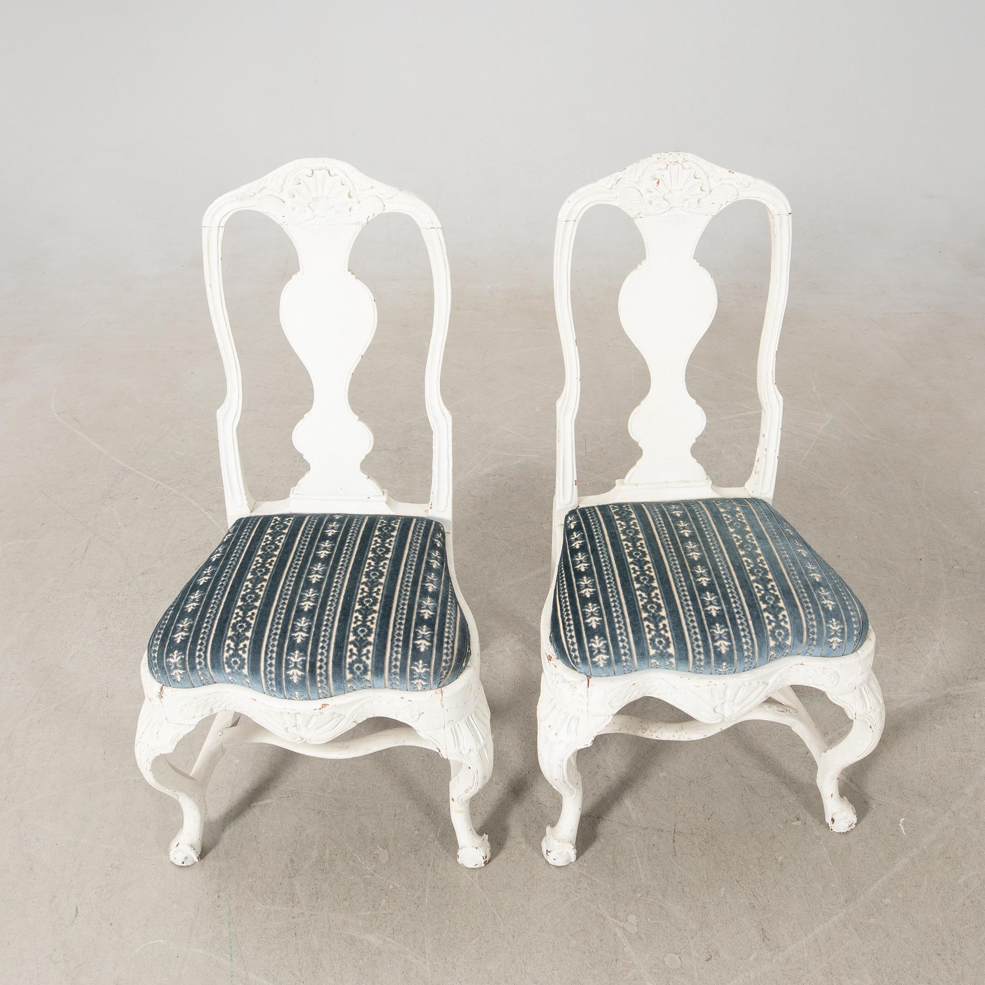 Stolar ett par, rokoko, 1700-talets mitt / senare del.