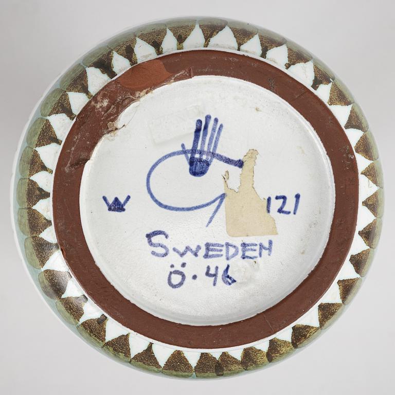 An earthenware vase by Stig Lindberg, Gustavsberg Studio.