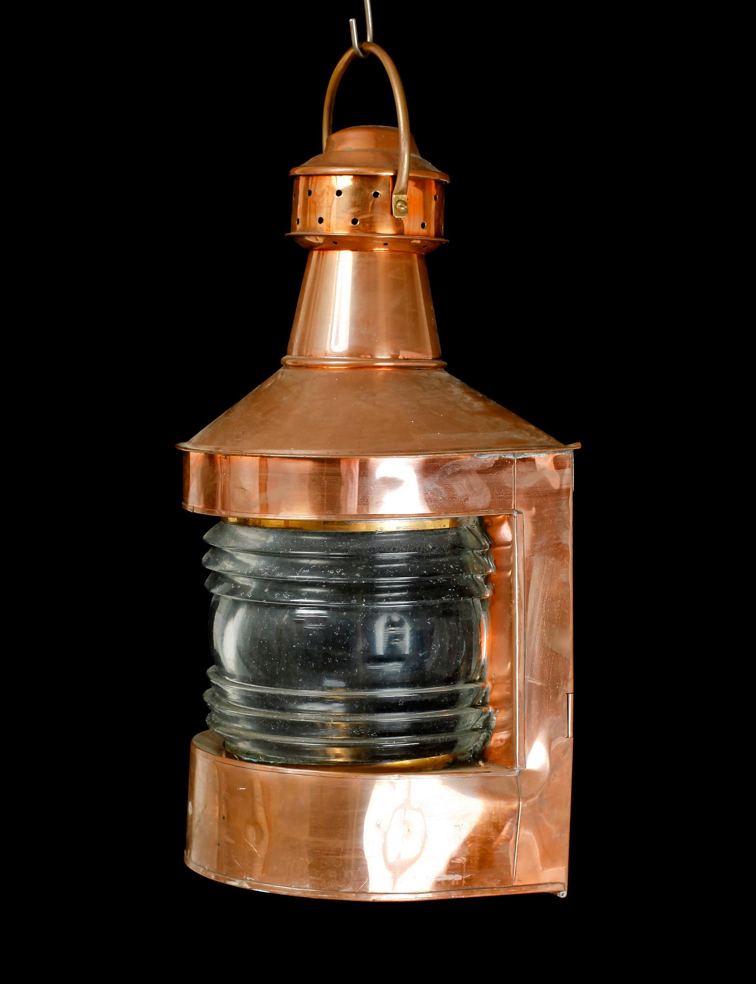 SKEPPSLANTERNA, koppar, 1900-tal.