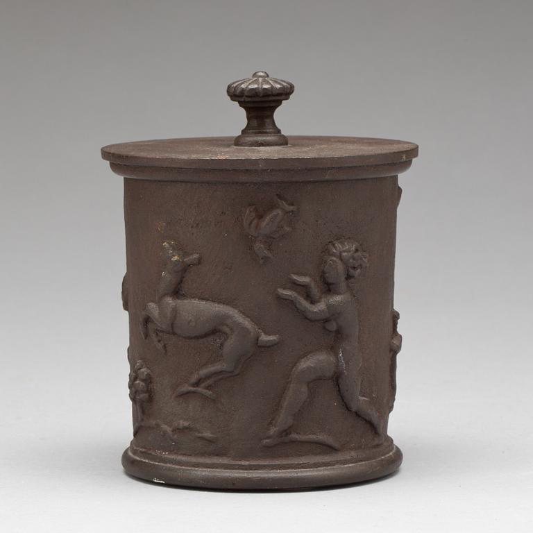 TOBAKSBURK, gjutjärn, Carl Elmberg, Näfveqvarns Bruk, 1920-tal.