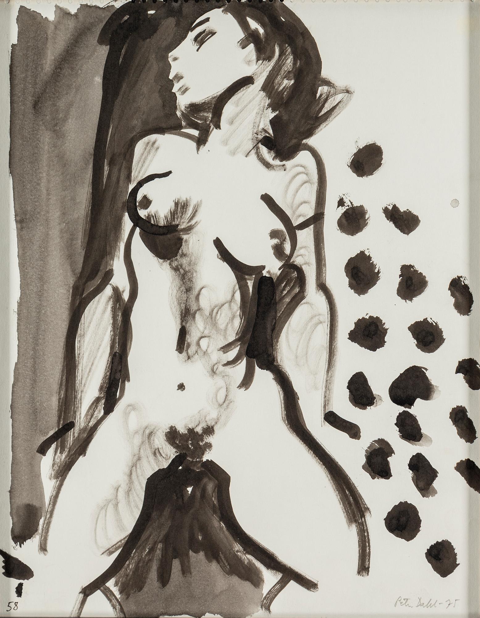 PETER DAHL, akvarell/gouache, signerad och daterad -75.