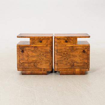 Bedside tables, a pair, Art Deco, first half of the 20th century.