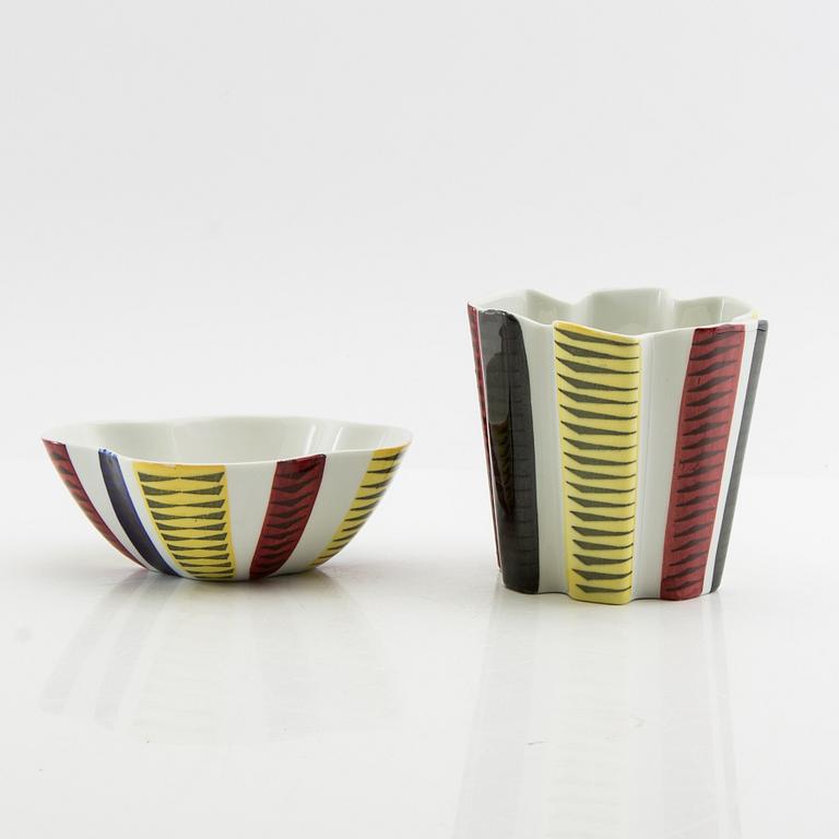 Skål och fat, "Kaskad", AB Lidköpings Porslinsfabrik, 1900-talets andra hälft.