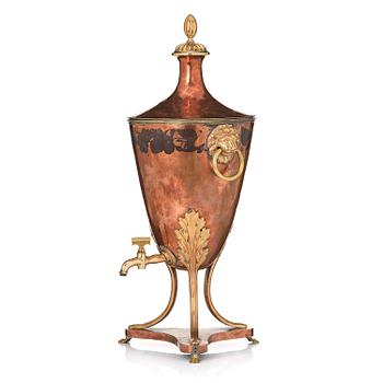 174. A late-gustavian copper and gilt-brass tea cistern, Stockholm circa 1800.