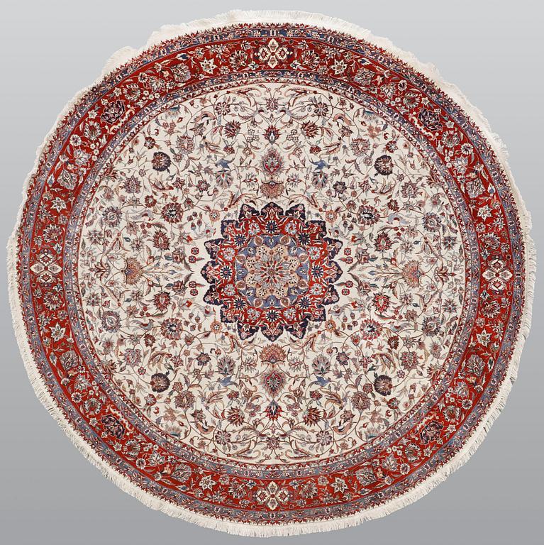 A rug, Figural Orientalisk Rund,  Diameter ca 267 cm.