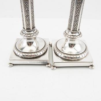 Bernard Hertz candlesticks, a pair, NS signed, circa 1900.
