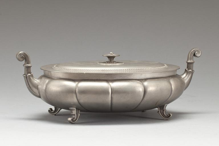 SKÅL med LOCK, tenn, Edvin Ollers, Schröder och Olsson, Stockholm, 1930-tal.