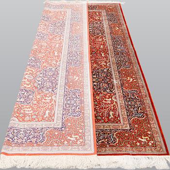 Matta, Figural orientalisk silke, ca 246 x 153 cm.