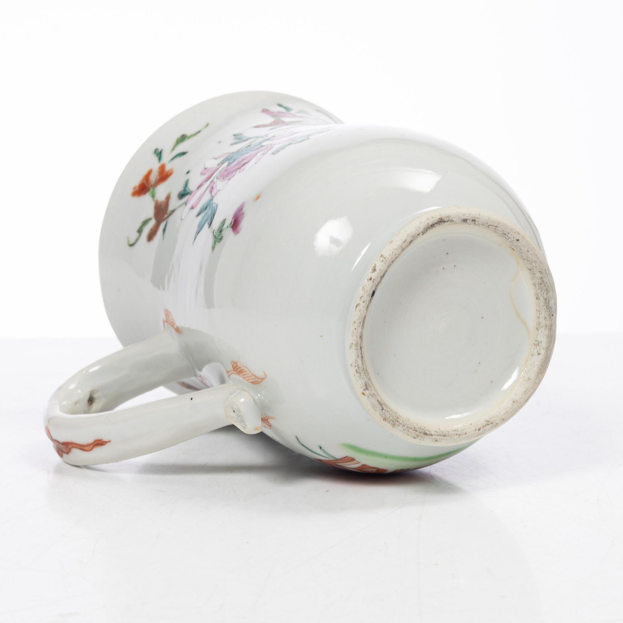 Parti Famille Rose-porslin, 5 delar, kina, Qianlong (1736-95).