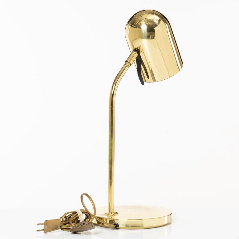 Hans-Agne Jakobsson/Hövik bordslampa mässing, 1900-talets andra hälft.