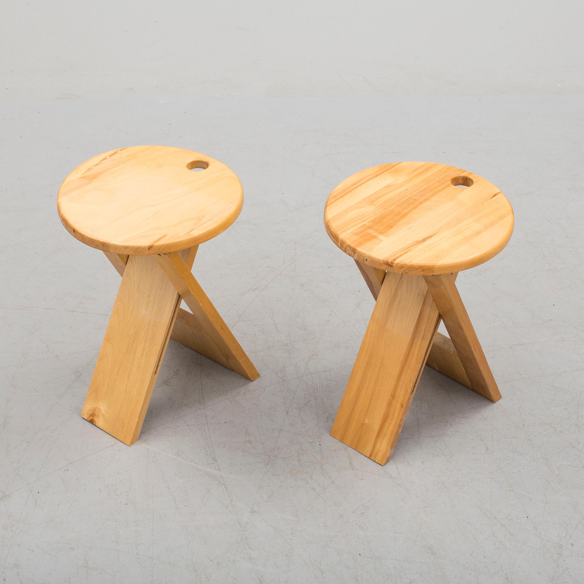 a pir of 'Suzy stools' by Adrian Reed for Princes design Works 1980-1989.