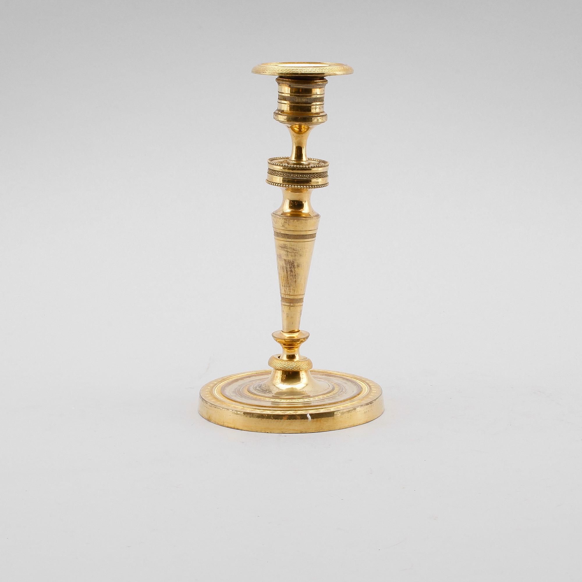 LJUSSTAKE, förgylld brons, 1700-talets andra hälft.