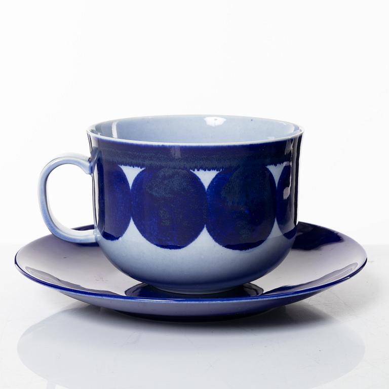 Lisa Larson, tekoppar, 5 st och assietter, 6 st, "Matilda", K-Studion, Gustavsberg 1996.