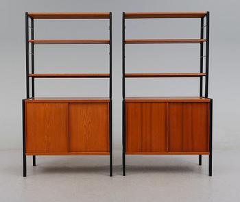 BOKHYLLOR, 1 par, "Variett", Bertil Fridhagen, Bodafors, 1957.