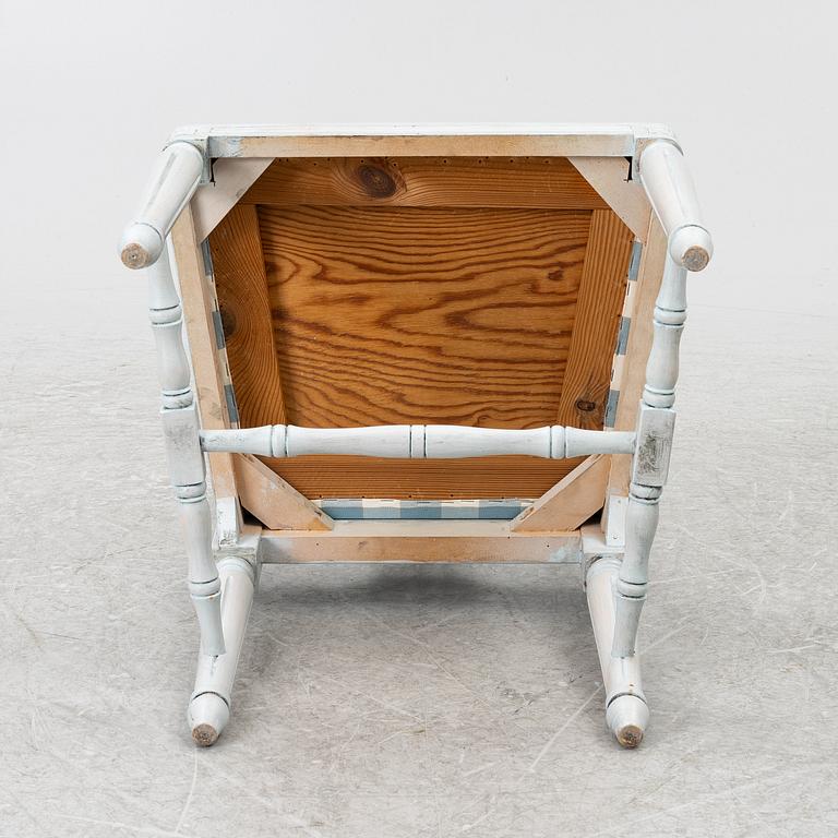 A Gustavian style seven-piece dining suite, mid-20th Century.