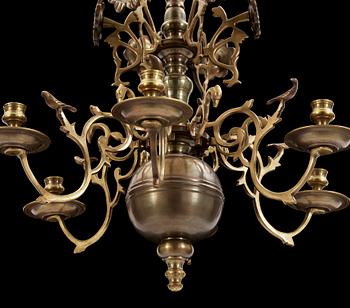 LJUSKRONA, mässing, barockstil, 1800-talets slut. Höjd ca 70 cm.