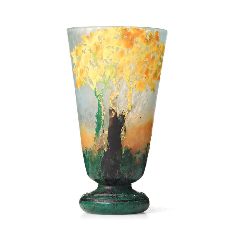 Daum, an Art Nouveau cameo glass vase, Nancy France.