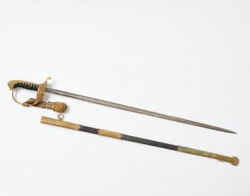 Sabel svensk, m/1915 för sjöofficer, med balja.