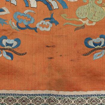 A Chinese embroidery, late Qing dynasty.