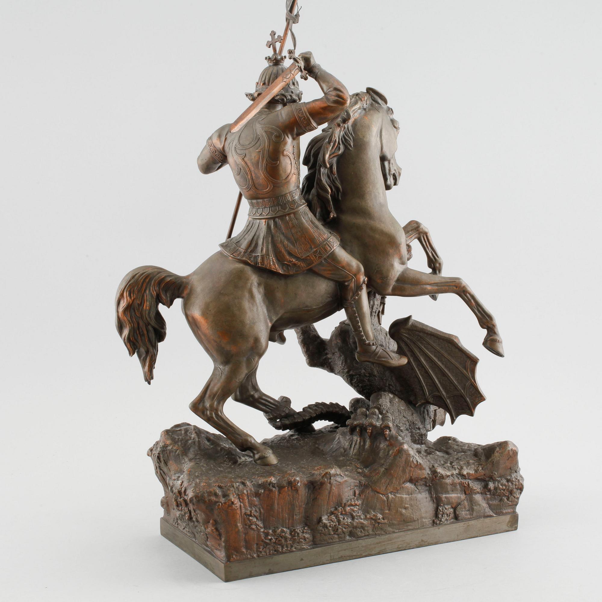 UNKNOWN ARTIST, sculpture, patinated metal, signed A Meves, Berlin, Deponirt, beginning of 20th century.