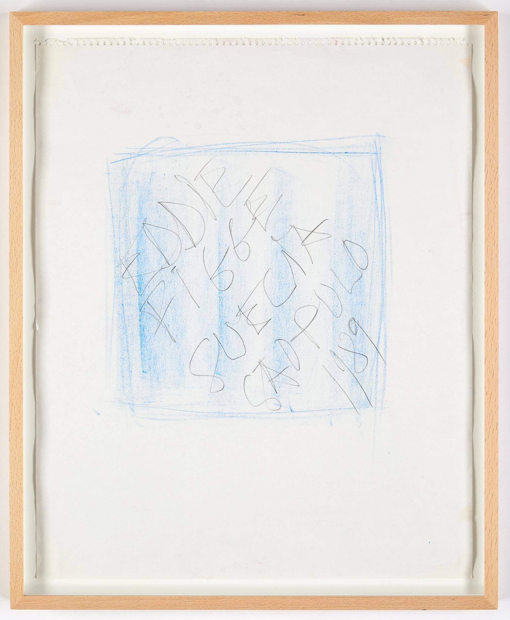 Eddie Figge, mixed media on paper, signed and dated 1989.