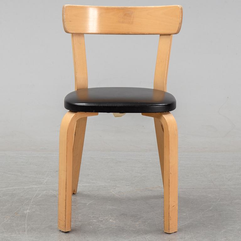Alvar Aalto, a model 69 birch chair, Artek, Finland.