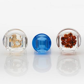 Siv Lagerström, three rings, acrylic plastic. Engravings from the 1970s.