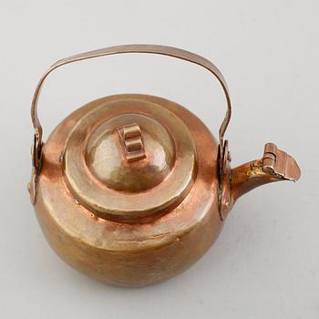 KAFFEPANNA, miniatyr, koppar, 1700-/1800-tal.