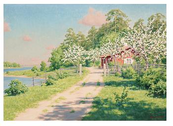 79. Johan Krouthén, Summer landscape with house.
