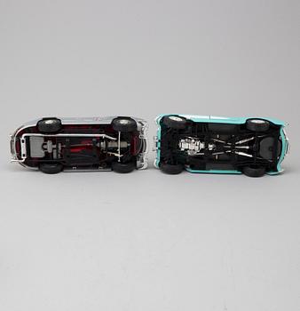 Four toy cars, Bburago, Italy, late-20th century.