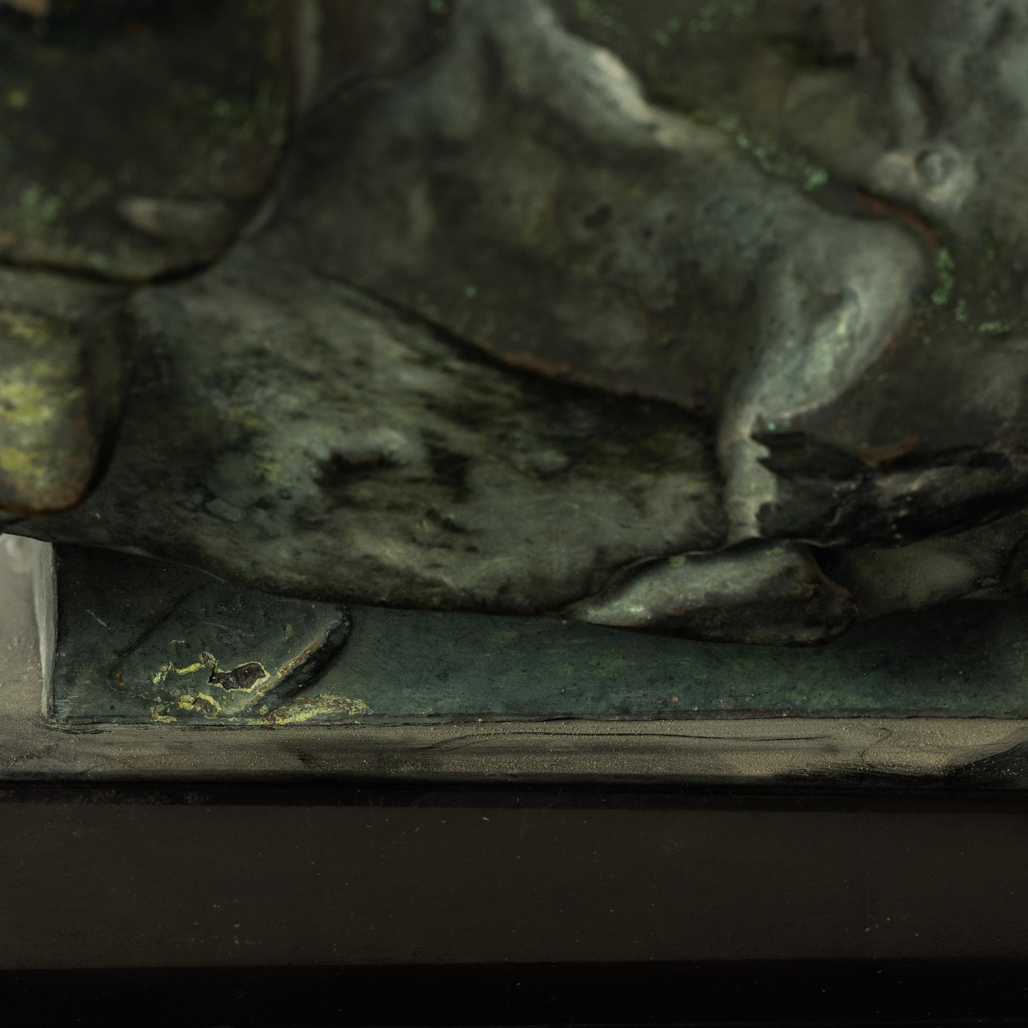 Gudmar Olovson, sculpture. Signed. Numbered. Foundry mark. Bronze, total height 40 cm, length 25 cm.