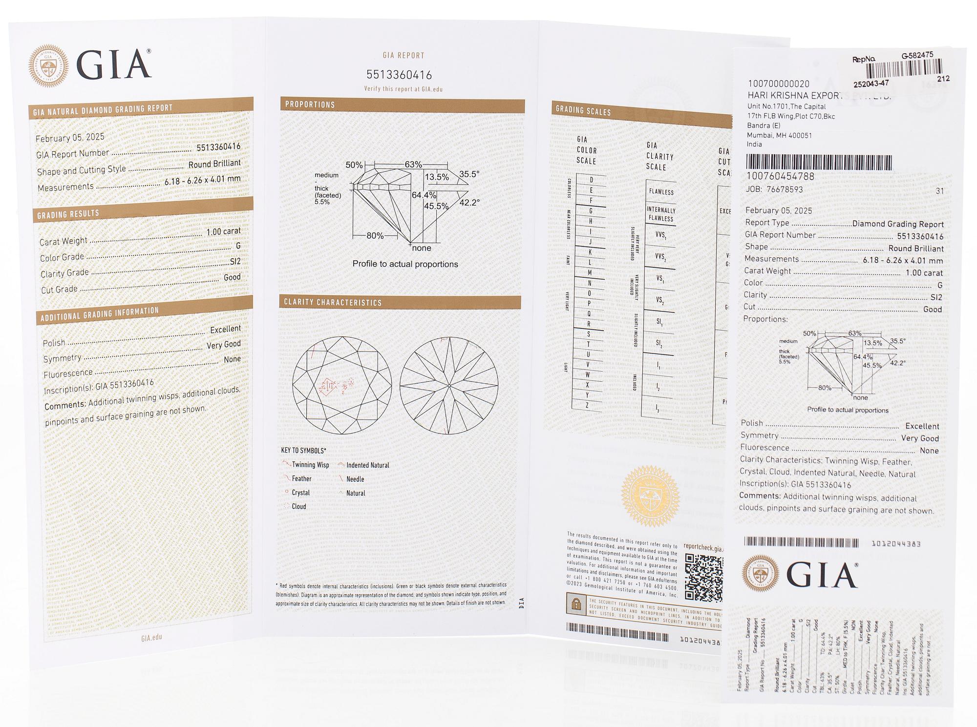 Sormus, 18K kultaa timanteilla. GIA-todistus.