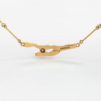 Björn Weckström, Kaulakoru "Timanttisolmu", 18K kultaa, timantti n. 0.02 ct. Lapponia 1982.