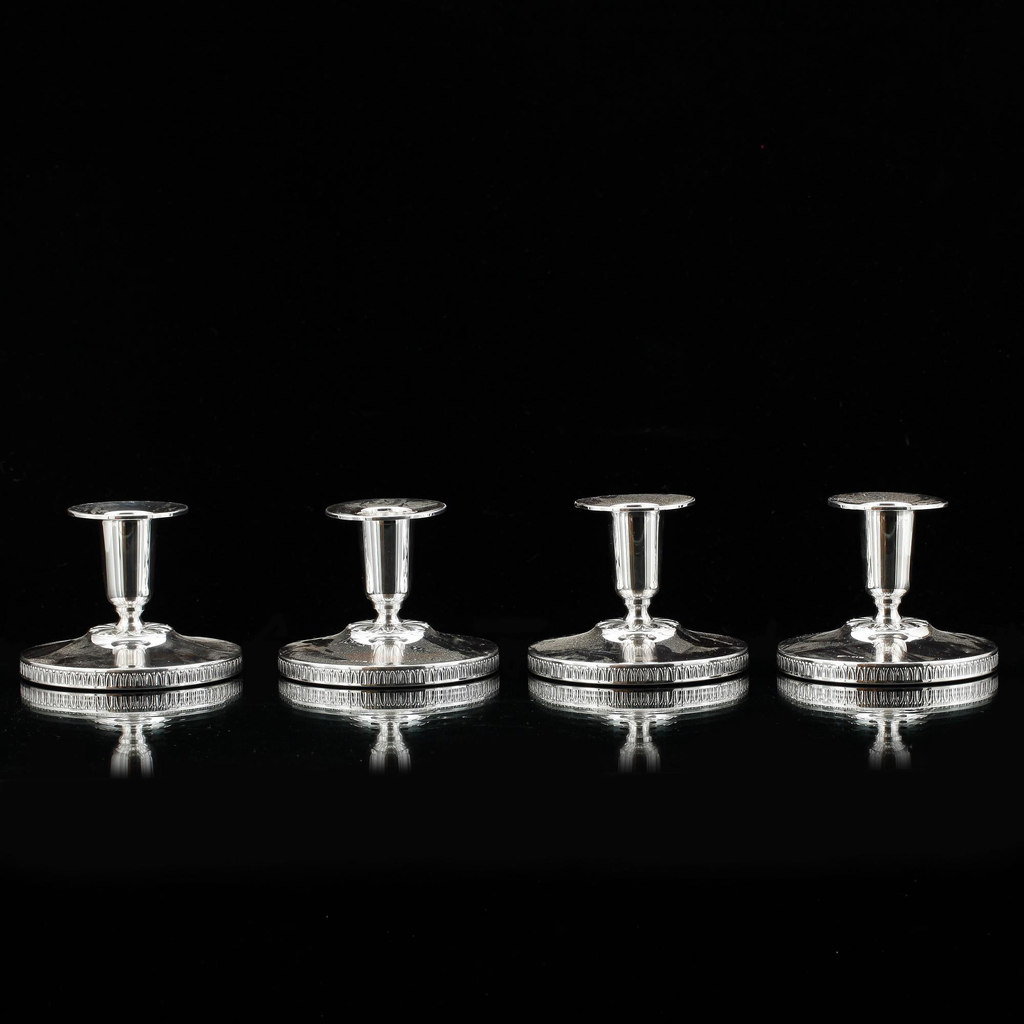 LJUSSTAKAR, 4 st, silver, K&EC, Göteborg, 1966/67.