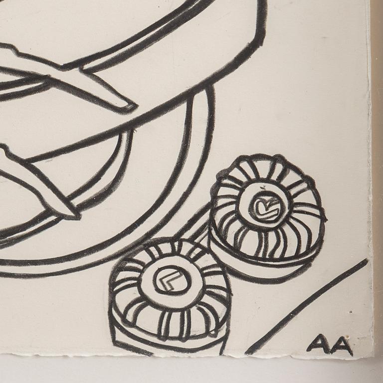 ANN-SOFIE AXELSSON, pencil on paper, signed and dated 2008.