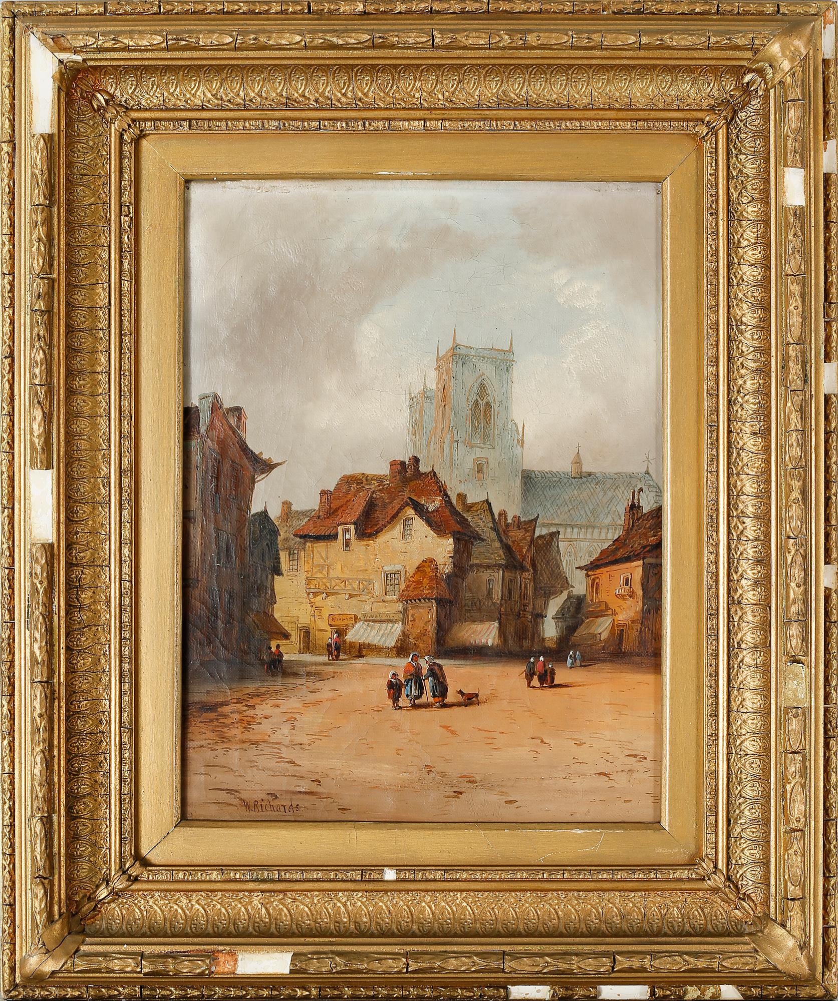 UNKNOWN ARTIST, oil on canvas, signed W Richards, 19th century.
