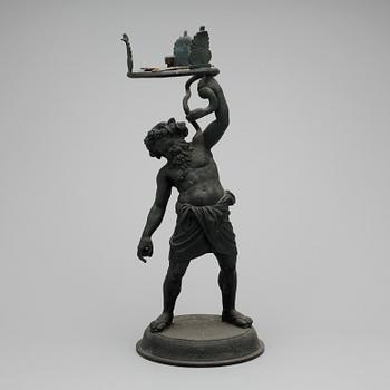 LAMPFOT, patinerad metall, 1900-tal.