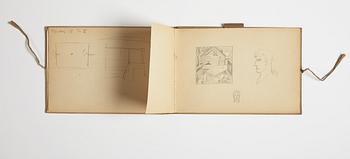 GÖSTA ADRIAN-NILSSON, sketchpad, 1920/30's, by the artist's own hand inscribed GAN with indian ink on the cover.