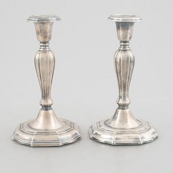 Two pairs of Swedish silver candlesticks, including Eric Löfman, MGAB, Uppsala 1979-1982.