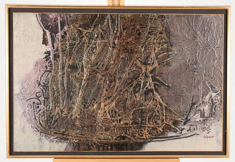 FRITZ JACOBSSON, olja på pannå, signerad och daterad -70.