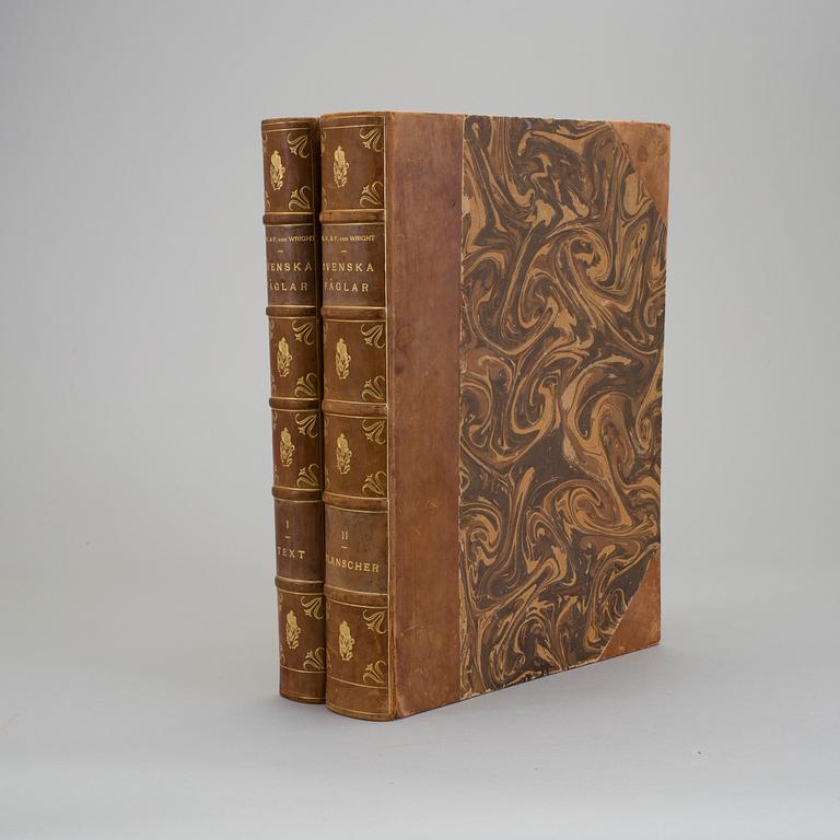 BRÖDERNA VON WRIGHT, 2 books, "Svenska fåglar", Stockholm, 1924.