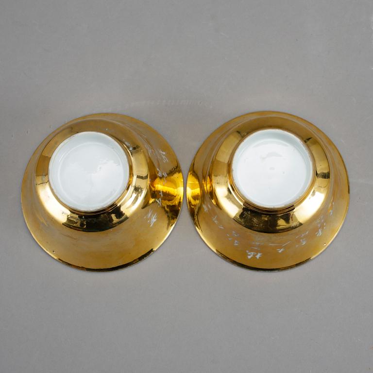 TESKÅLAR, ett par, Kina, omkr år 1900.