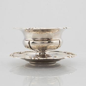 A Swedish silver sauce bowl, mark of Carl Olof Holm, Norrköping, 1856.